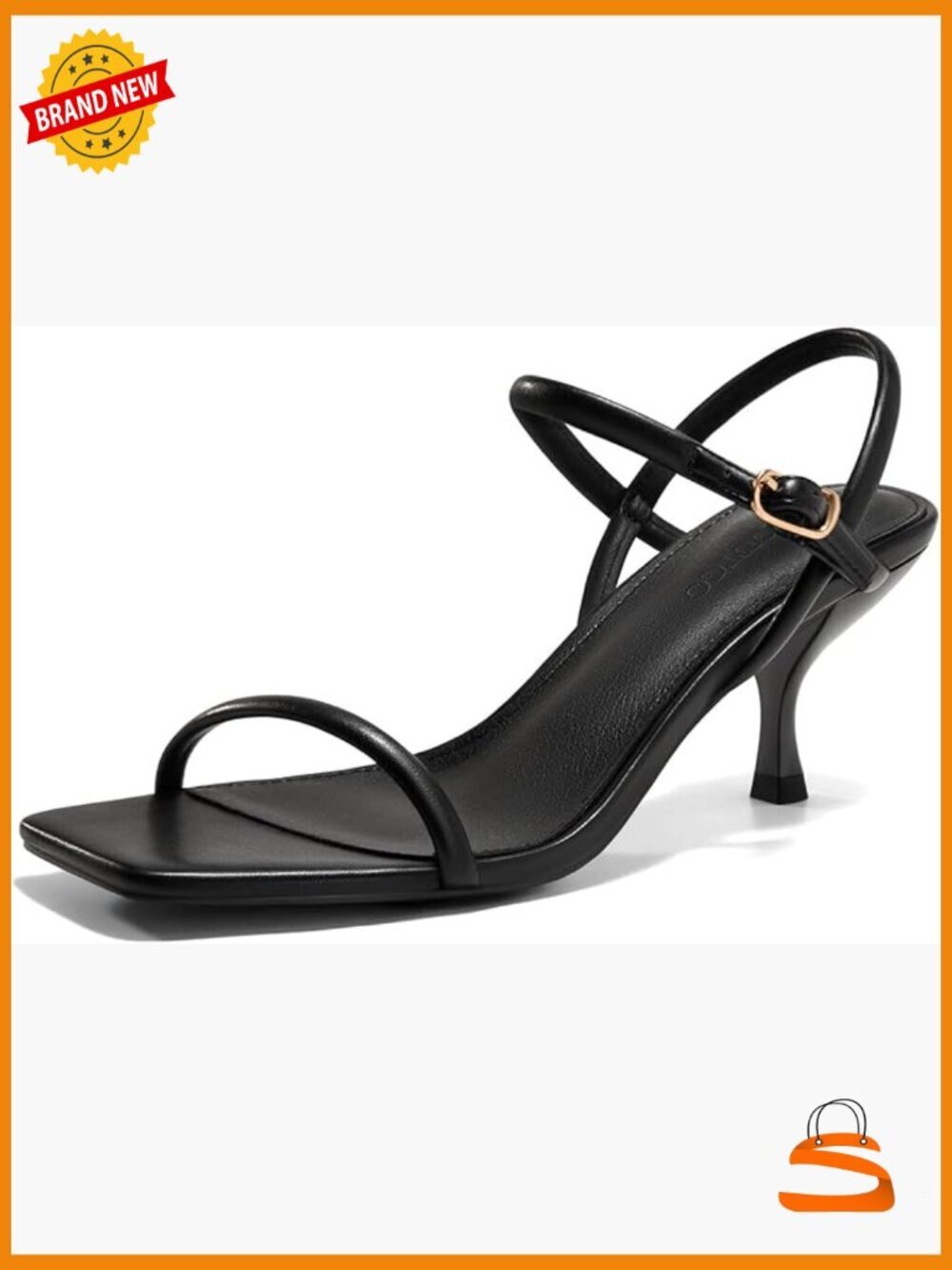 Strappy Kitten Heels Open Square Toe Sandals Buckle Ankle Strap Dress Shoes
